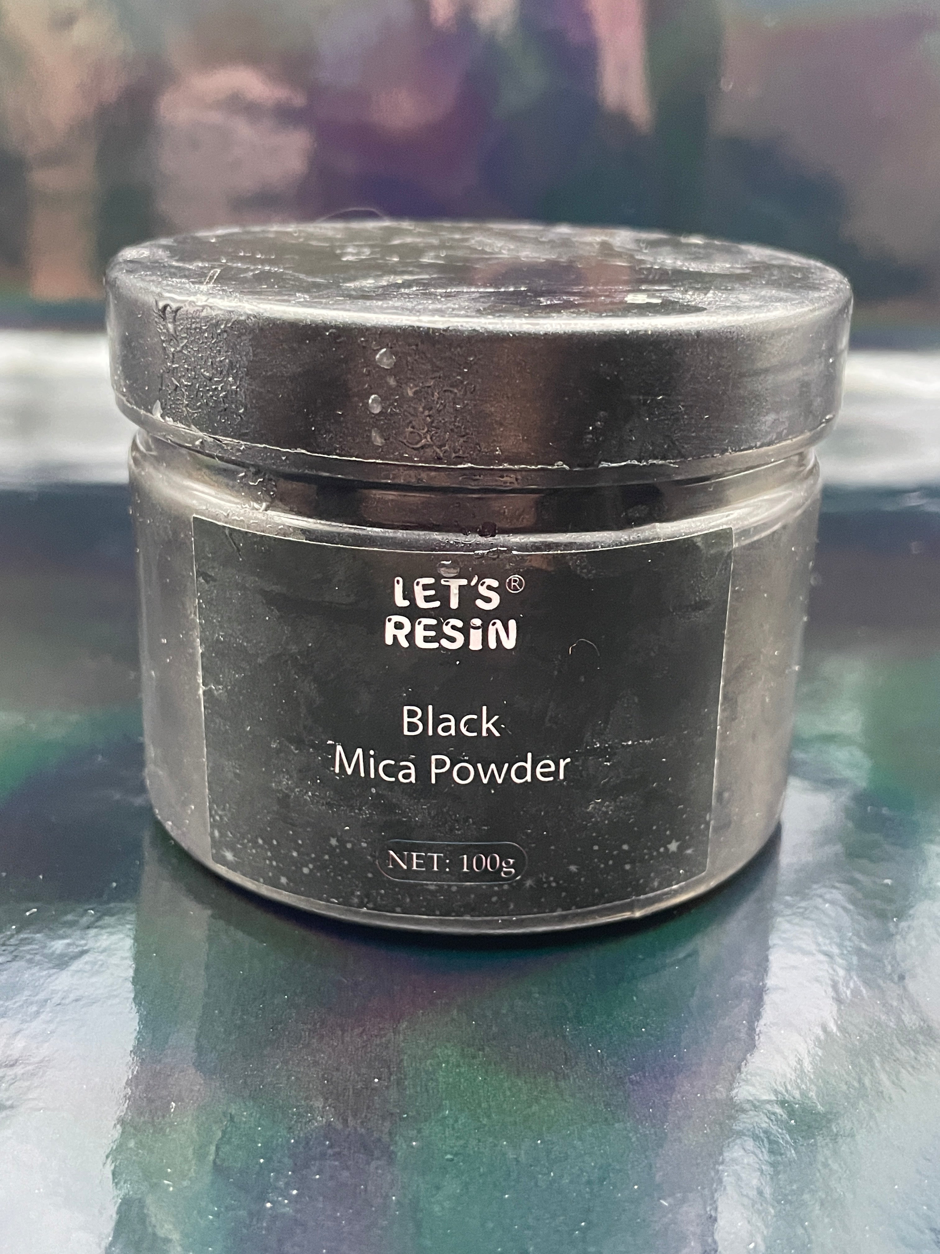 Jar of Black Mica Powder