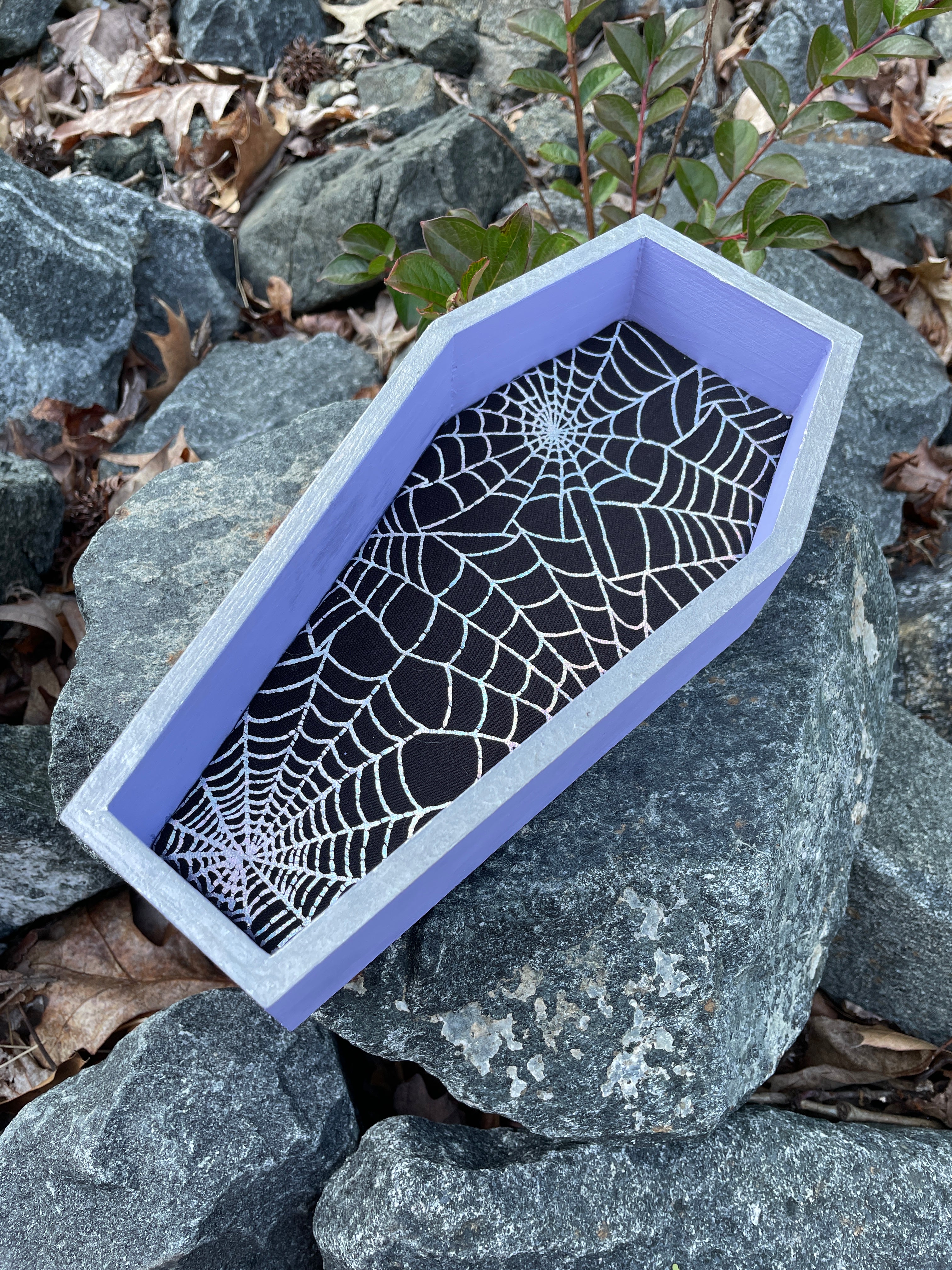 Rolling Tray - Lavender & Black Webs