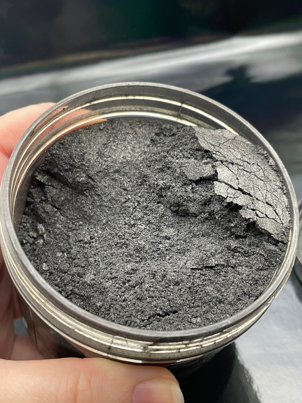 Jar of Black Mica Powder