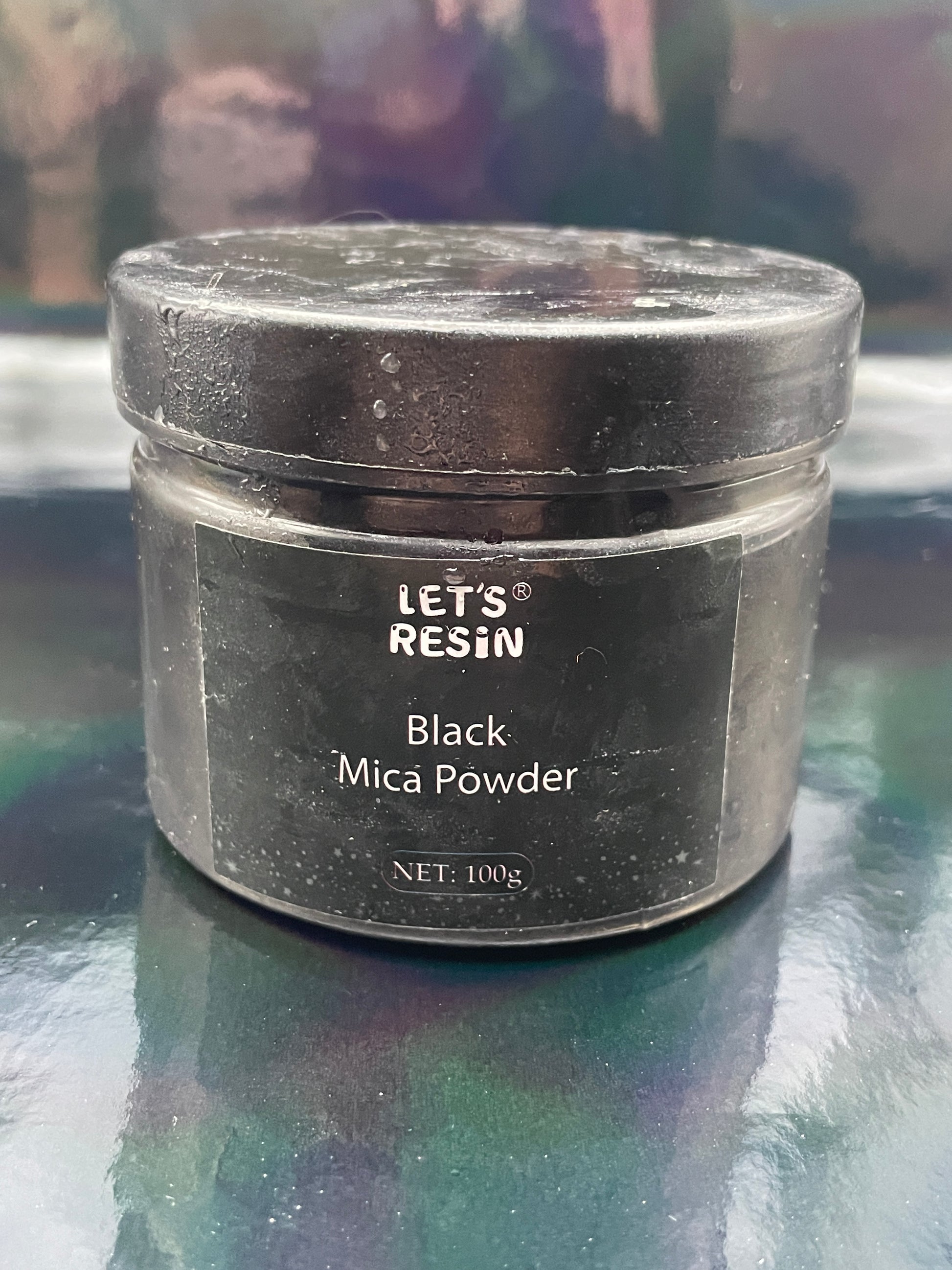 Jar of Black Mica Powder
