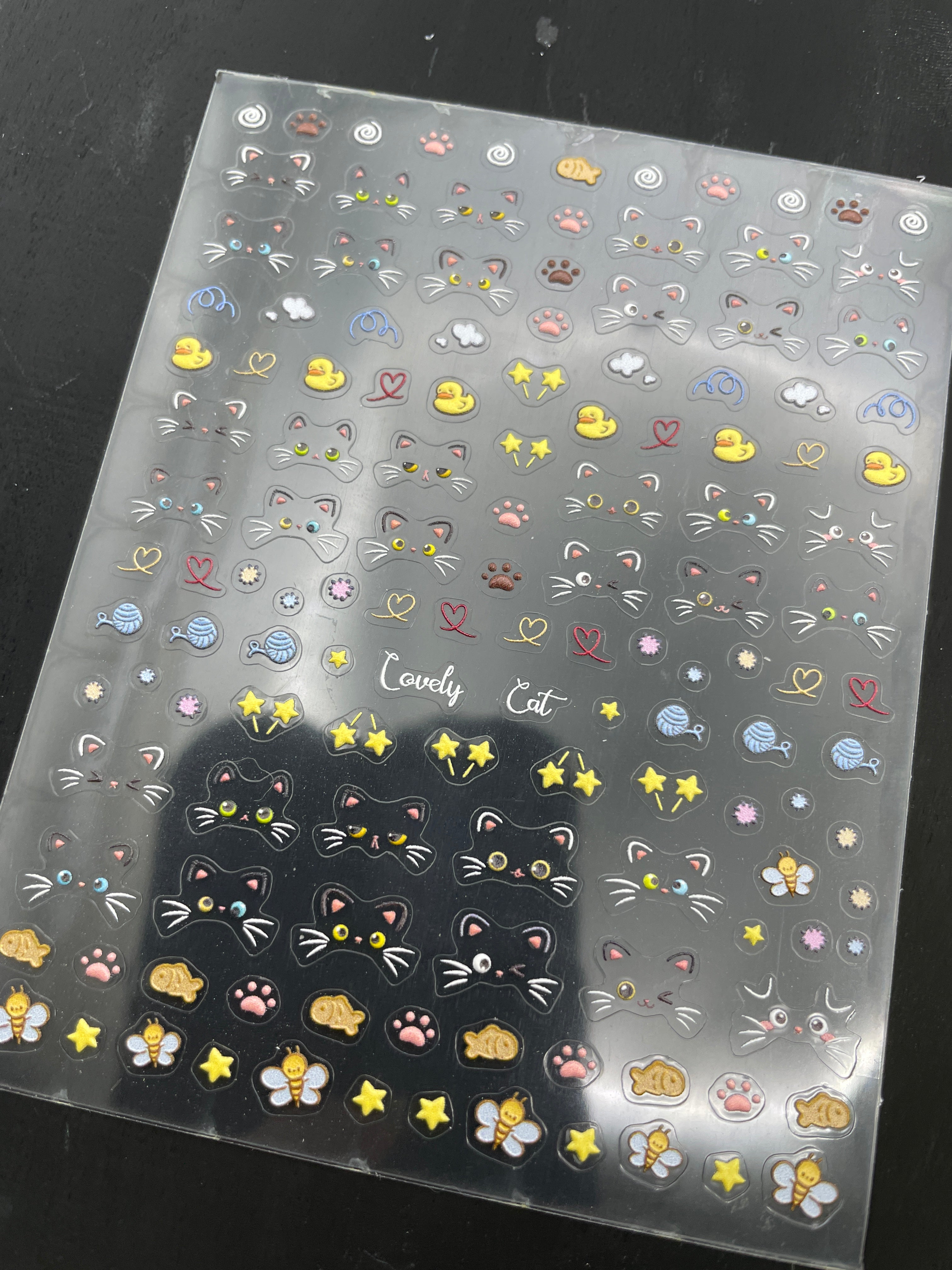 Cat Face Nail Sticker Sheet