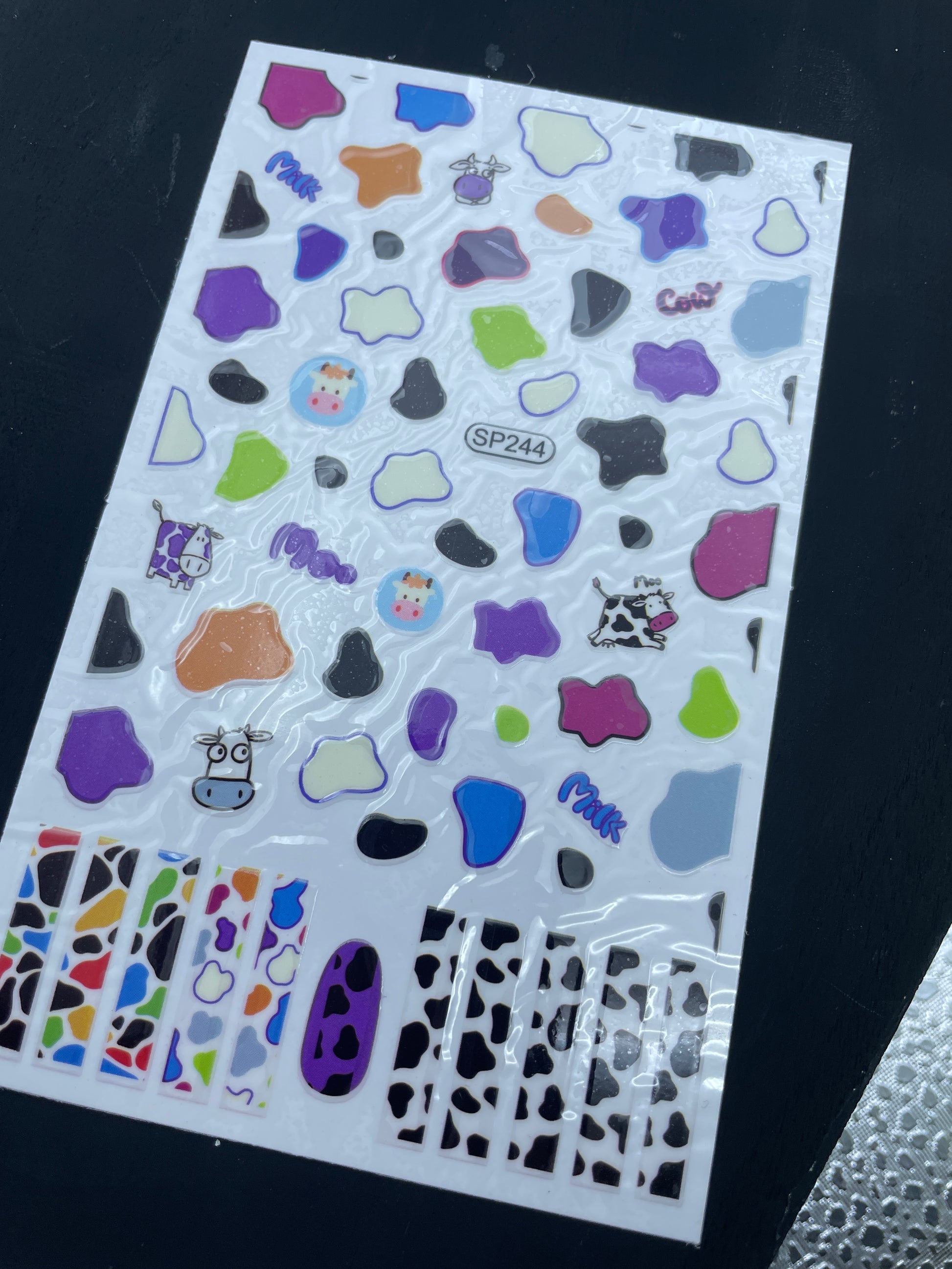 Bright Cow Nail Sticker Sheet