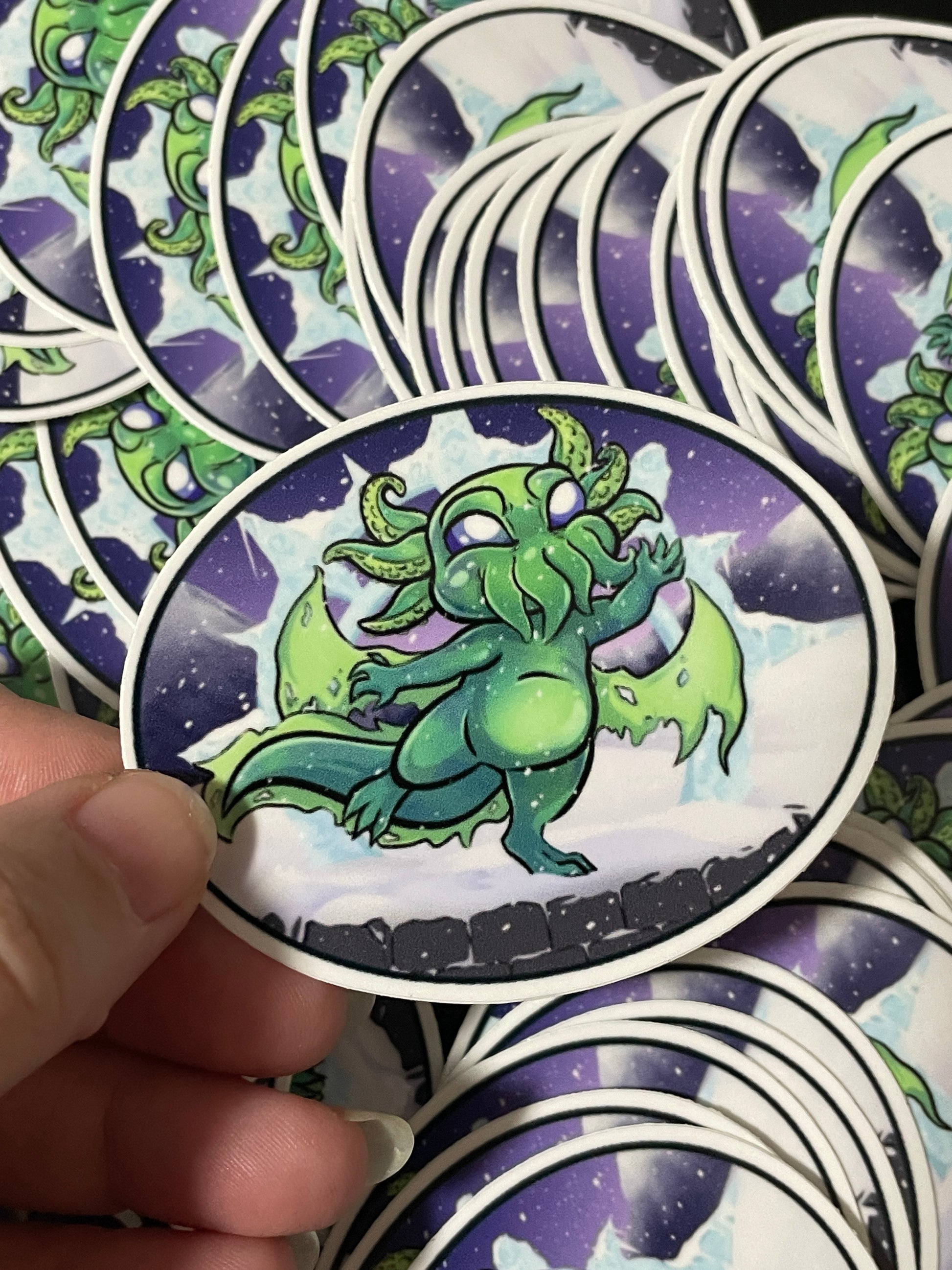 Squiggles the Unfathomable in the Snow Sticker