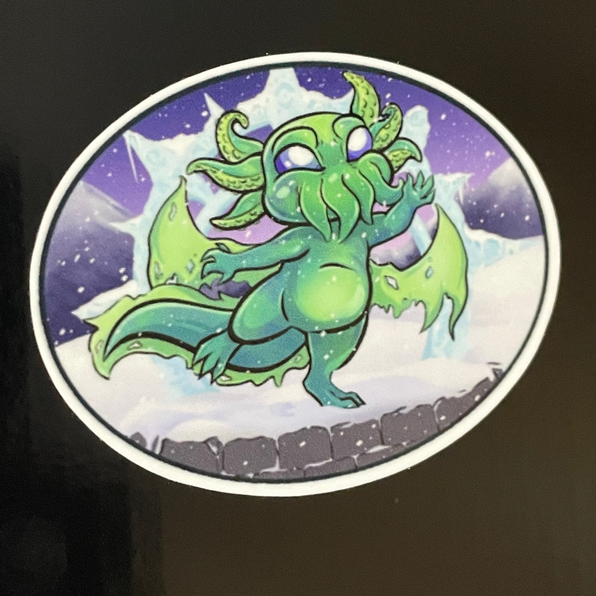 Squiggles the Unfathomable in the Snow Sticker