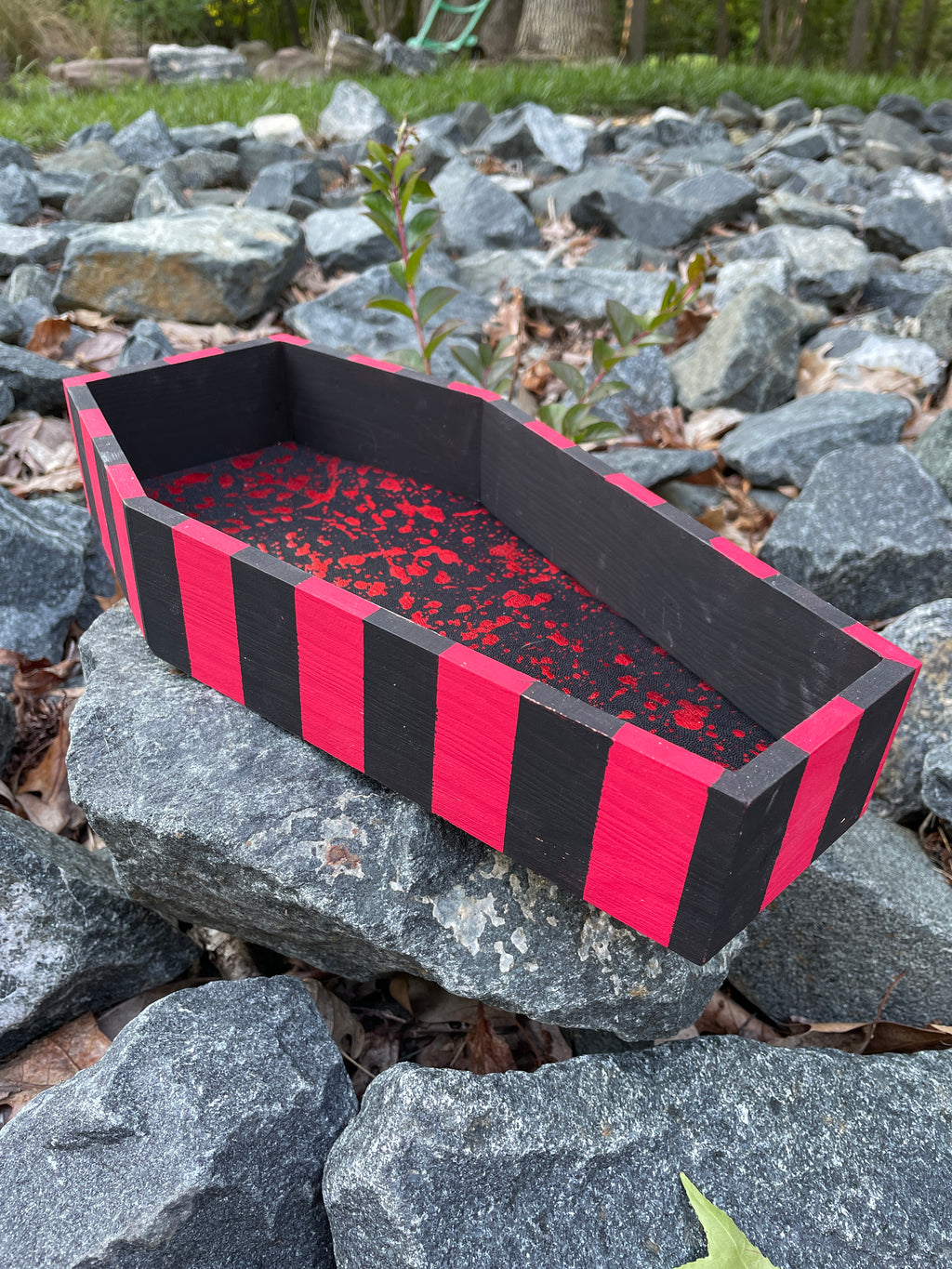XL Rolling Tray - Red & Black Pinstripe