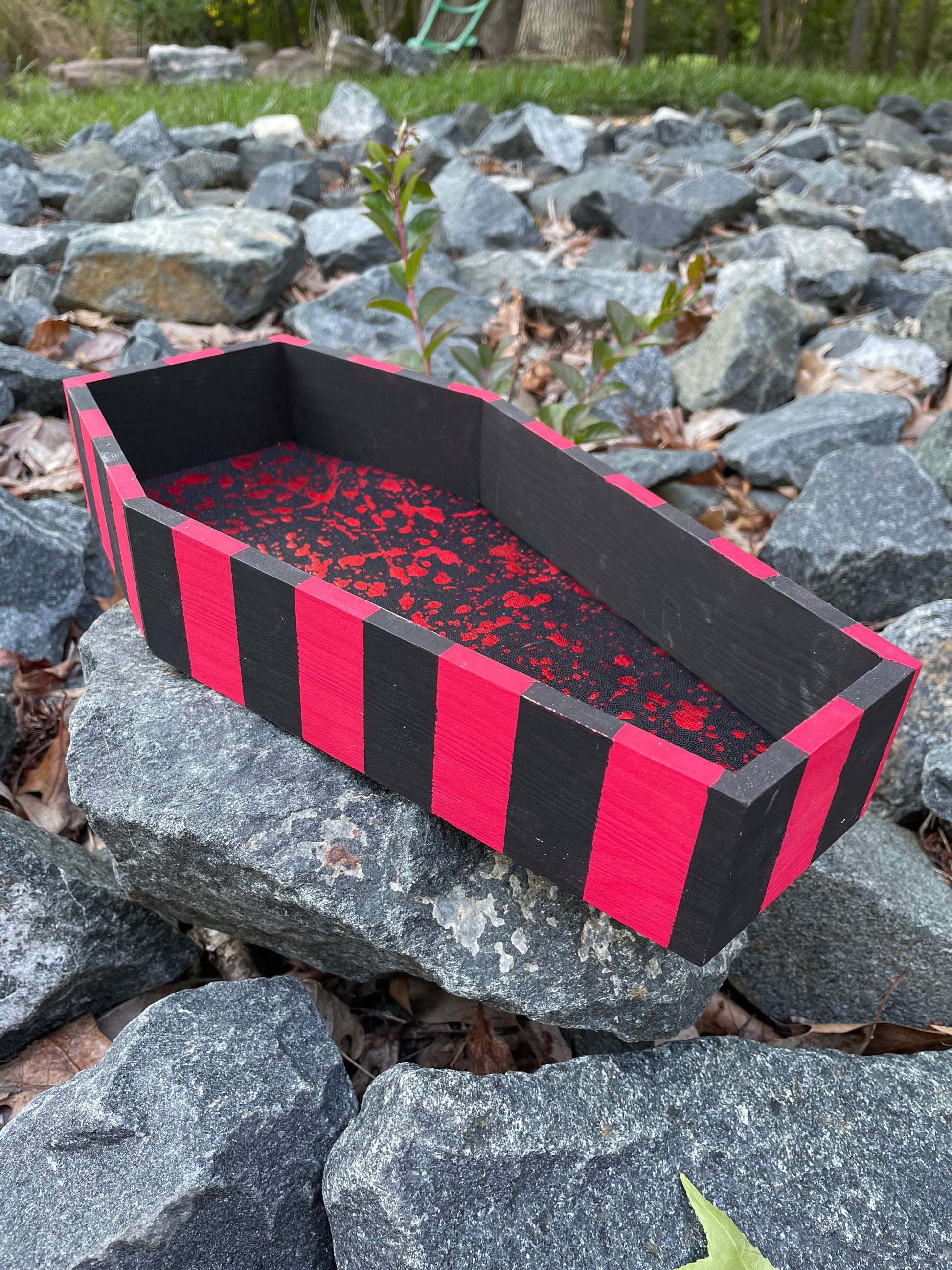 XL Rolling Tray - Red & Black Pinstripe