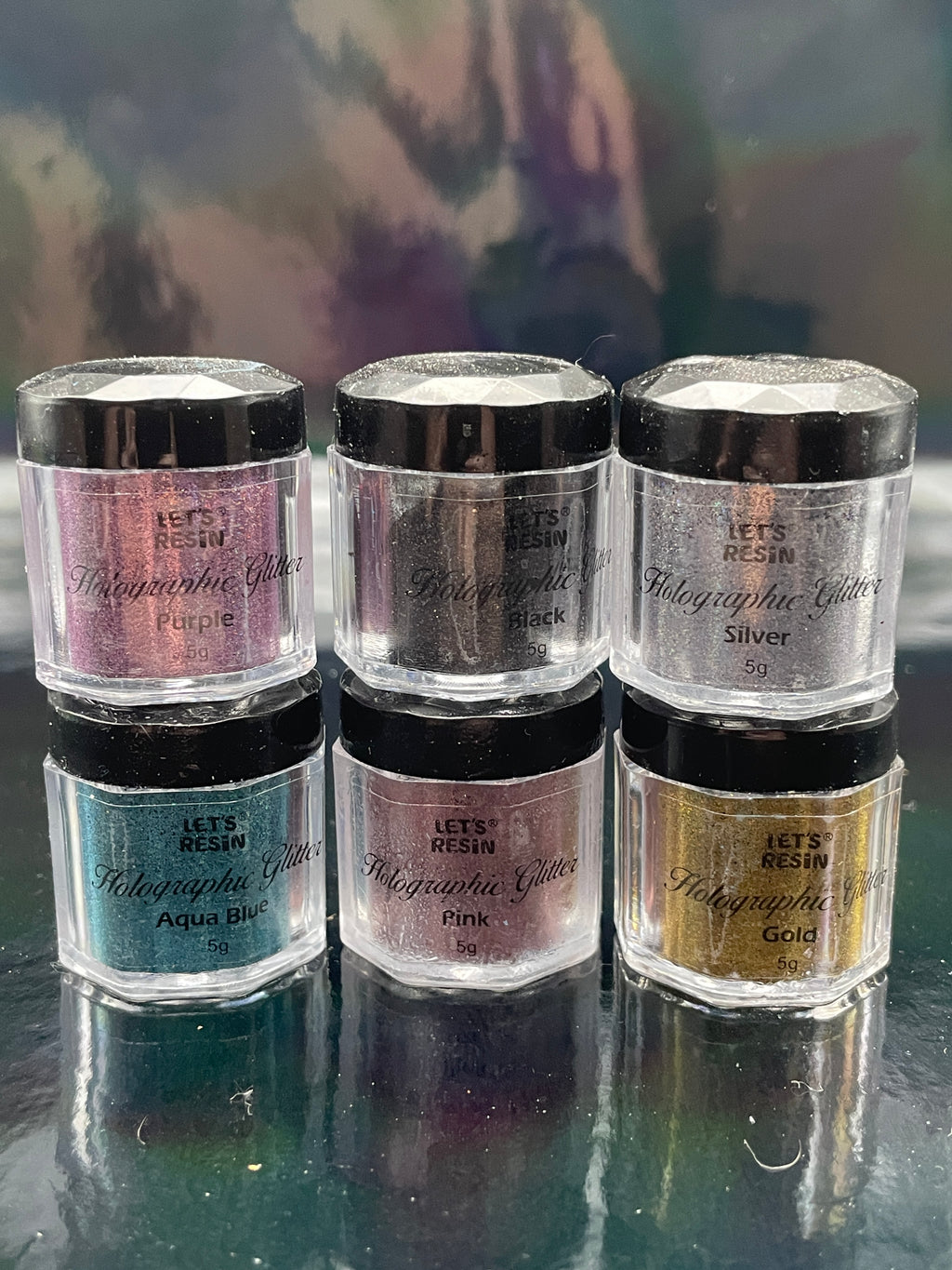 Multipack of Let's Resin Holographic Glitter