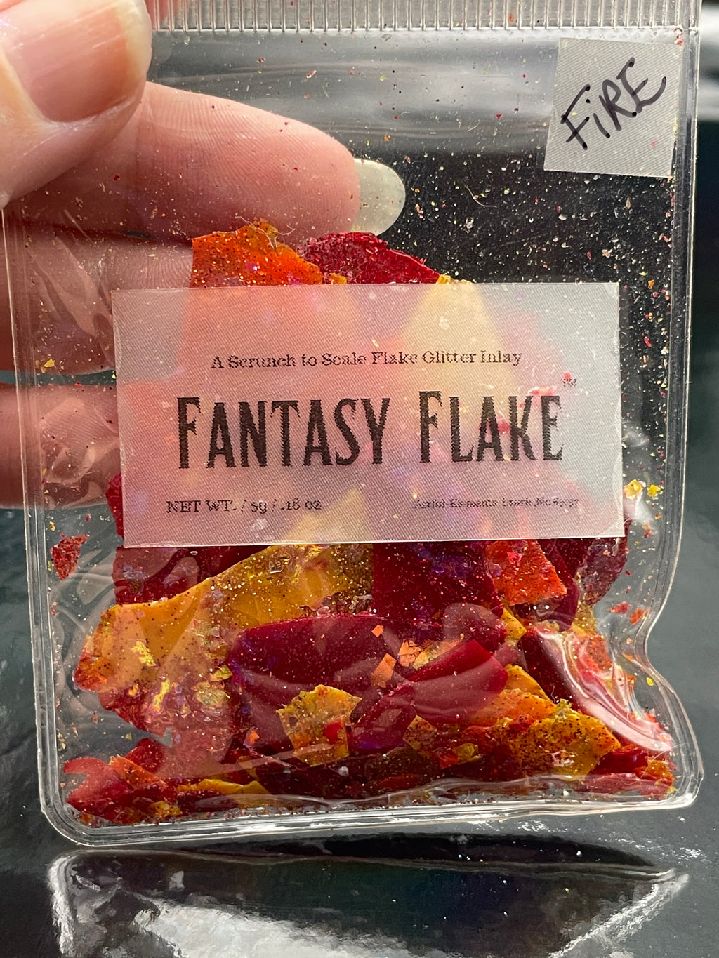 Resin Flake - Red & Orange