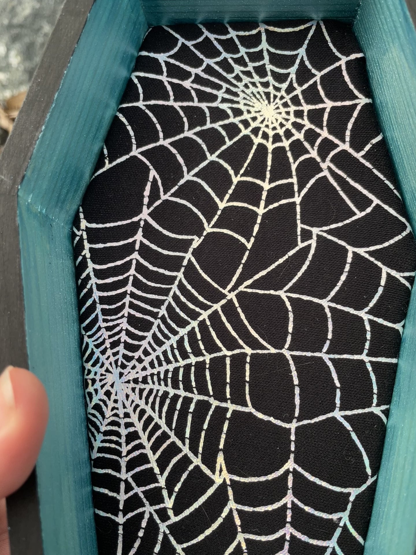 Rolling Tray - Metallic Cerulean & Black Webs